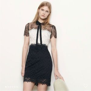 Sandro Two-tone lace dress